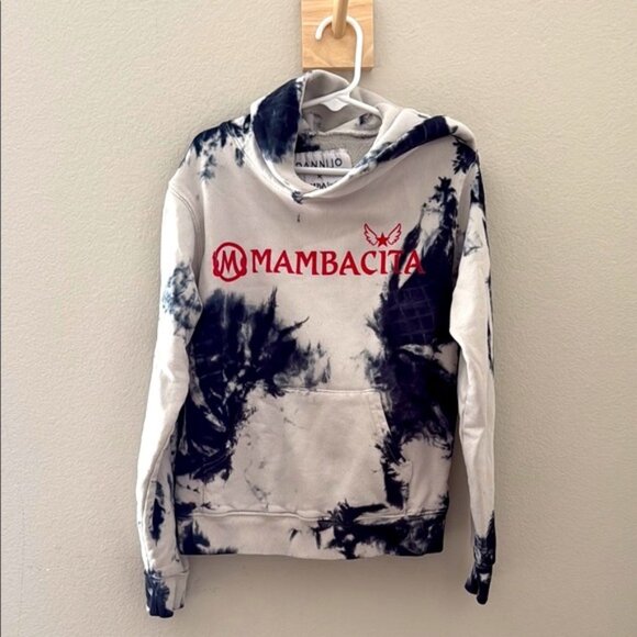 Mambacita x Dannijo Black and White Tie-Dye Yourh Sweatshirt Hoodie Size Medium